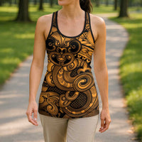 Aotearoa Maori Hei Tiki Hollow Tank Top Koura Kowhaiwhai Puhoro Motif