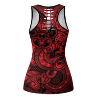 Aotearoa Maori Hei Tiki Hollow Tank Top Whero Kowhaiwhai Puhoro Motif