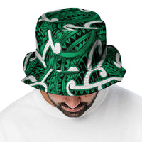 Aotearoa Maori Kowhaiwhai Bucket Hat Kakariki Puhoro and Patiki