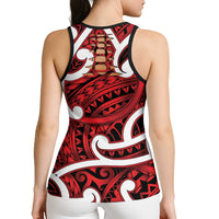 Aotearoa Maori Kowhaiwhai Hollow Tank Top Whero Puhoro and Patiki