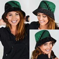 Australia New Zealand Rugby Bucket Hat Green Aboriginal Wallabies and Maori Black Fern - Polynesian Pride