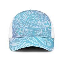 Baby Blue Gradient Polynesia Mesh Trucker Cap Hawaiian Tribal Hammerhead Shark Tattoo - Polynesian Pride
