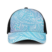 Baby Blue Gradient Polynesia Mesh Trucker Cap Hawaiian Tribal Hammerhead Shark Tattoo - Polynesian Pride