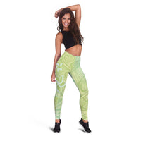 Baby Green Gradient Polynesia Leggings Hawaiian Tribal Hammerhead Shark Tattoo - Polynesian Pride