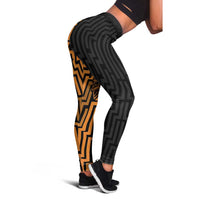 Basketball New Zealand Leggings Gold Maori Ta Moko Indigenous - Polynesian Pride