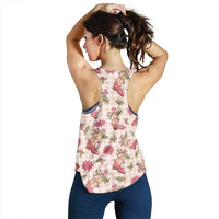 Beige Paniolo Palaka Hawaiian Cowgirl Christmas Women Racerback Tank - Polynesian Pride
