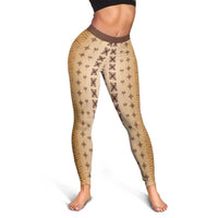 Beige Samoa Malu Tattoo Inspired Leggings