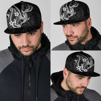 Black Aloha Hawaii Snapback Cap Polynesian Shark Tattoo With Plumeria LT14 - Polynesian Pride