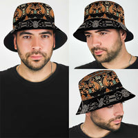 Black Batik Papua-inspired Pattern Bucket Hat - Polynesian Pride