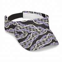 Black Hawaii Palaka Honohono Pikake Sun Visor Cap Hawaiian Orchid Lei Polynesian Pattern LT14 Universal Fit Black - Polynesian Pride