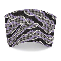 Black Hawaii Palaka Honohono Pikake Sun Visor Cap Hawaiian Orchid Lei Polynesian Pattern LT14 - Polynesian Pride