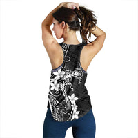 Black Hawaii Women Racerback Tank Hammerhead Shark Tattoo Curve Polynesian - Polynesian Pride
