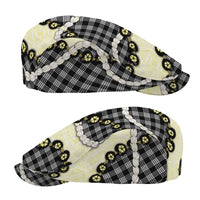 Black Palaka Hawaii Jeff Hat Kukui Nut Pikake Lei Hawaiian Tapa Pattern LT14 - Polynesian Pride
