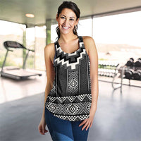 Black Taniko Aotearoa Women Racerback Tank Niho Taniwha Mix Poutama LT14 - Polynesian Pride