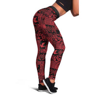 Black Tonga Kilisimasi Fiefia Leggings Pacific Patchwork Xmas Vibes LT9 - Polynesian Pride