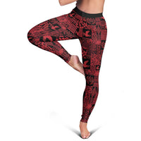 Black Tonga Kilisimasi Fiefia Leggings Pacific Patchwork Xmas Vibes LT9 - Polynesian Pride