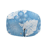 Blue Aloha Hawaii Jeff Hat Monstera Hibiscus Plumeria Seamless Vibes - Polynesian Pride