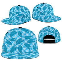Blue Hawaii Kalo Palaka Motifs Snapback Cap Hawaiian Taro Leaves Elegant Vibes