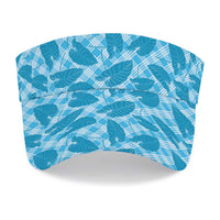 Blue Hawaii Kalo Palaka Motifs Sun Visor Cap Hawaiian Taro Leaves Elegant Vibes LT14 - Polynesian Pride