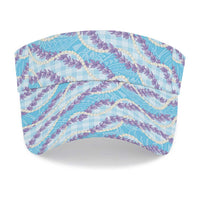 Blue Hawaii Palaka Honohono Pikake Sun Visor Cap Hawaiian Orchid Lei Polynesian Pattern LT14 - Polynesian Pride