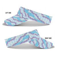 Blue Hawaii Palaka Honohono Pikake Sun Visor Cap Hawaiian Orchid Lei Polynesian Pattern LT14 - Polynesian Pride