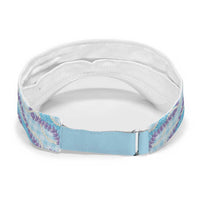 Blue Hawaii Palaka Honohono Pikake Sun Visor Cap Hawaiian Orchid Lei Polynesian Pattern LT14 - Polynesian Pride