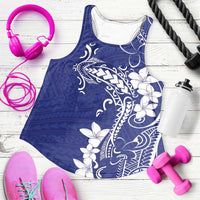 Blue Hawaii Women Racerback Tank Hammerhead Shark Tattoo Curve Polynesian - Polynesian Pride