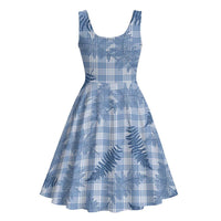 Blue Palaka Hawaii Palapalai Midi Dress Hawaiian Fern