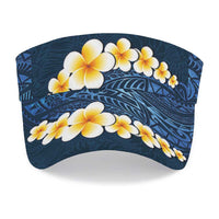 Blue Polynesia Sun Visor Cap Plumeria Tropical Leaves With Galaxy Polynesian Art LT14 - Polynesian Pride