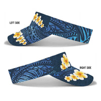Blue Polynesia Sun Visor Cap Plumeria Tropical Leaves With Galaxy Polynesian Art LT14 - Polynesian Pride