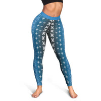 Blue Samoa Malu Tattoo Inspired Leggings