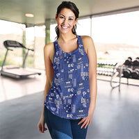 Blue Samoa Manuia Le Kerisimasi Women Racerback Tank Pacific Patchwork Xmas Vibes - Polynesian Pride