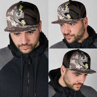 Brown and Black Hawaii Shark Tattoo Snapback Cap Puakenikeni Lei Plumeria Polynesian Pattern LT14 - Polynesian Pride
