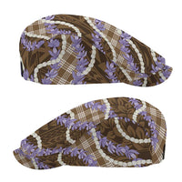 Brown Hawaii Palaka Honohono Pikake Jeff Hat Hawaiian Orchid Lei Polynesian Pattern - Polynesian Pride