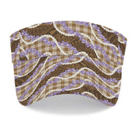 Brown Hawaii Palaka Honohono Pikake Sun Visor Cap Hawaiian Orchid Lei Polynesian Pattern