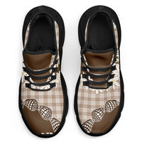 Brown Hawaii Tiare and Shell Lei Clunky Sneakers Hawaiian Palaka Luxury Vibes LT14 - Polynesian Pride