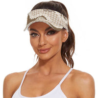 Brown Hawaii Tiare and Shell Lei Sun Visor Cap Hawaiian Palaka Luxury Vibes