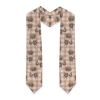 Brown Palaka Hawaii Graduation Stole Hawaiian Lehua Blossoms