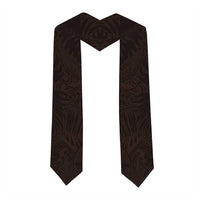 Brown Polynesia Graduation Stole Plumeria Tropical Leaves With Galaxy Polynesian Art