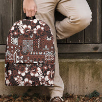 Burgundy Hawaiian Tapa Tribal Hibiscus Backpack