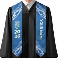 Custom Hawaii Anuenue School Graduation Stole Tapa Pattern With Leis