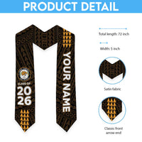 Custom Hawaii James Campbell High School Graduation Stole Kakau Pattern
