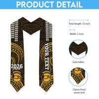 Custom Hawaii Nanakuli High and Intermediate School Graduation Stole Class Of Year Polynesian Kakau Pattern