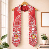 Custom Kolisi Tonga Atele Graduation Stole Class Of Year Tongan Ngatu Pattern