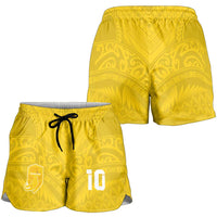 Custom Niue Rugby Shorts for Women Hiapo Tribal Motifs Sporty Style - Polynesian Pride
