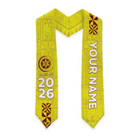 Custom Tonga High School Graduation Stole Tongan Ngatu Pattern