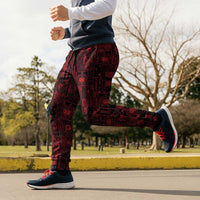 Dark Samoa Manuia Le Kerisimasi Jogger Pants Pacific Patchwork Xmas Vibes - Polynesian Pride