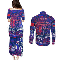 Father's Day Samoa Couples Matching Puletasi and Long Sleeve Button Shirt Special Dad Polynesia Paradise DT02 - Polynesian Pride