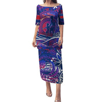 Father's Day Samoa Puletasi Special Dad Polynesia Paradise DT02 Long Dress Green - Polynesian Pride