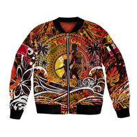 Father's Day Tonga Sleeve Zip Bomber Jacket Special Dad Polynesia Paradise